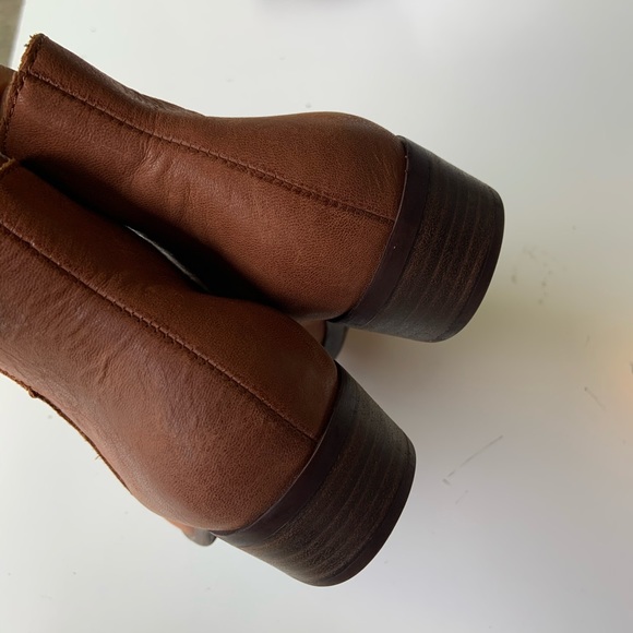 lucky brand balexa leather cognac ankle booties - Picture 8 of 9